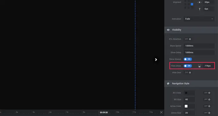 Hide the arrows on smaller devices