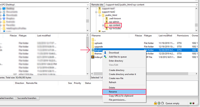 Rename the plugins folder