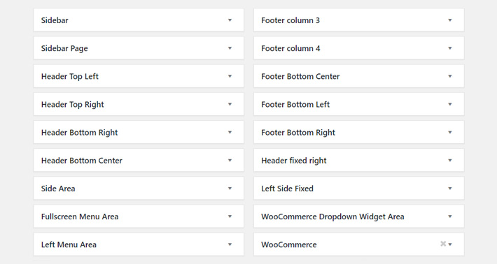 Available widget area