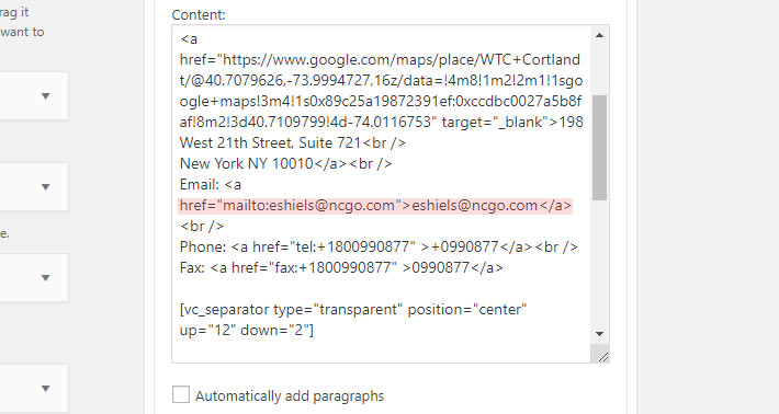 Add the email address