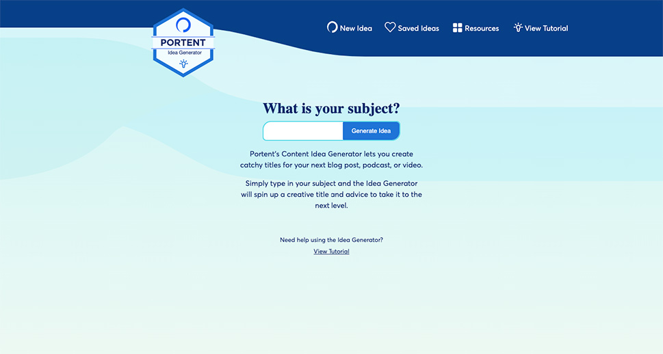 Portent’s Content Idea Generator