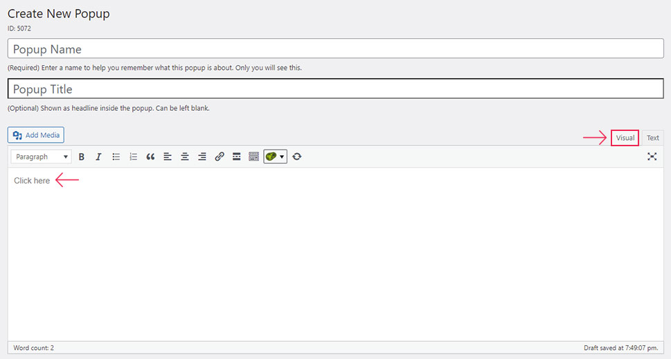 Popup Maker Visual Editor