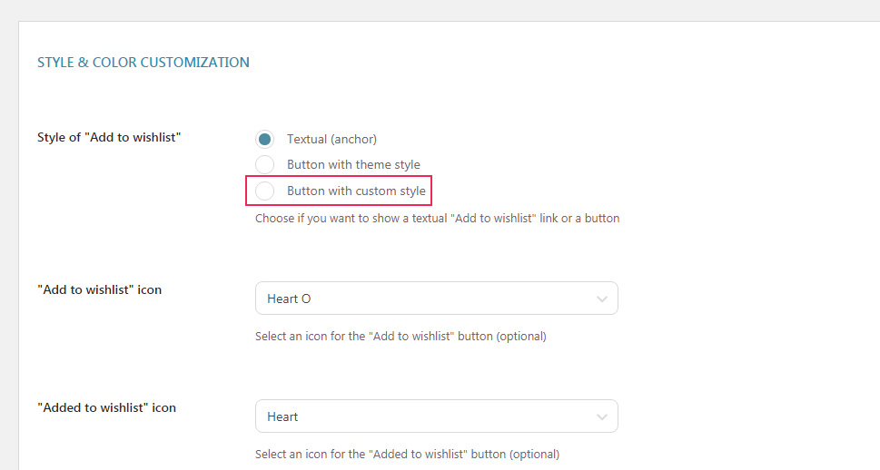 Add to Wishlist Button Style