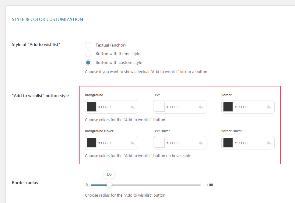 Add to Wishlist Custom Button Style
