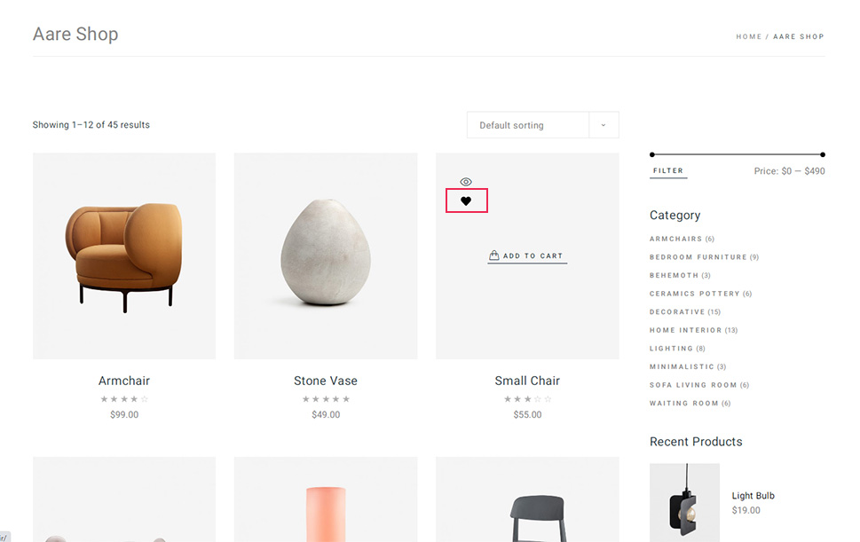 Product Added to Wishlist Display