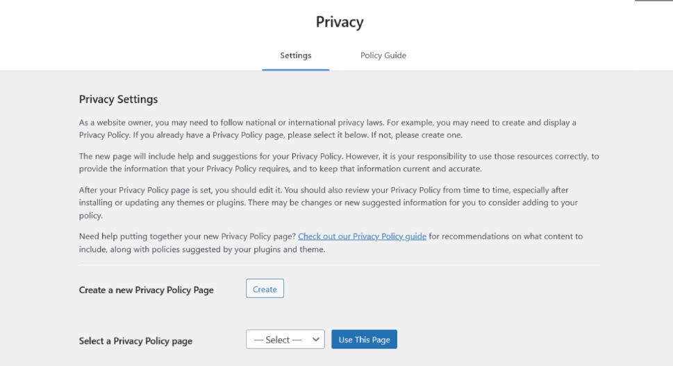 Privacy Settings